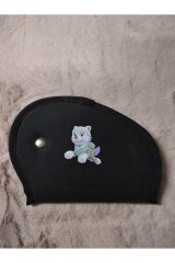 Çocuk Emniyet Kemeri Düzenleyici SEVİMLİ BEYAZ KÖPEK BASKILI Kemer Pedi(ANTRASİT Renk)