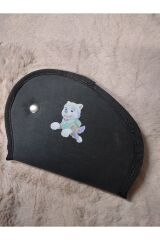 Çocuk Emniyet Kemeri Düzenleyici SEVİMLİ BEYAZ KÖPEK BASKILI Kemer Pedi(ANTRASİT Renk)