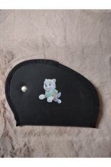 Çocuk Emniyet Kemeri Düzenleyici SEVİMLİ BEYAZ KÖPEK BASKILI Kemer Pedi(ANTRASİT Renk)