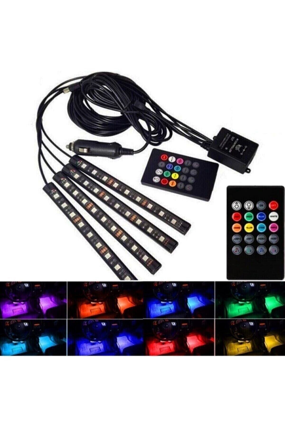 Eroğlu Araç Içi Aydınlatma Kumandalı Müziğe Duyarl I12 Led Ayak Altı Led - 7 Renk Rgb