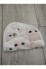 Çocuk Emniyet Kemeri Düzenleyici Ve Tutucu Emniyet Kemer Pedi(BEYAZ KEDİ GÖRSELLİ) Yumuşak kumaş