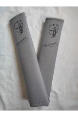 DİJİTAL ATATÜRK BASKILI SİYAH BASKI -GRİ Araç Emniyet Koltuk Kemer Kılıfı & Ped 2 ADET YUMUŞAK KUMAŞ