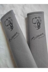 DİJİTAL ATATÜRK BASKILI SİYAH BASKI -GRİ Araç Emniyet Koltuk Kemer Kılıfı & Ped 2 ADET YUMUŞAK KUMAŞ