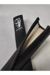 Atatürk SLÜET Baskı (BEYAZ BASKI) FÜME RENK  Alkantara Araç Emniyet  Kemer Kılıfı & Pedi (2 ADET)