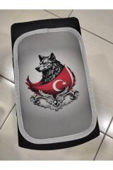 DİJİTAL BOZKURT&BAYRAK BASKI Oto Kol Dayama Minderi 29x19 Cm Kaymaz Alt Yüzey (LASTİKLİ SABİTLEME)