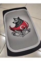 DİJİTAL BOZKURT&BAYRAK BASKI Oto Kol Dayama Minderi 29x19 Cm Kaymaz Alt Yüzey (LASTİKLİ SABİTLEME)