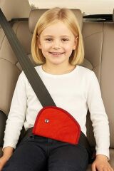 Çocuk Emniyet Kemeri Düzenleyici Ve Tutucu Emniyet Kemer Pedi (ATEŞ KIRMIZI) Yumuşak kumaş
