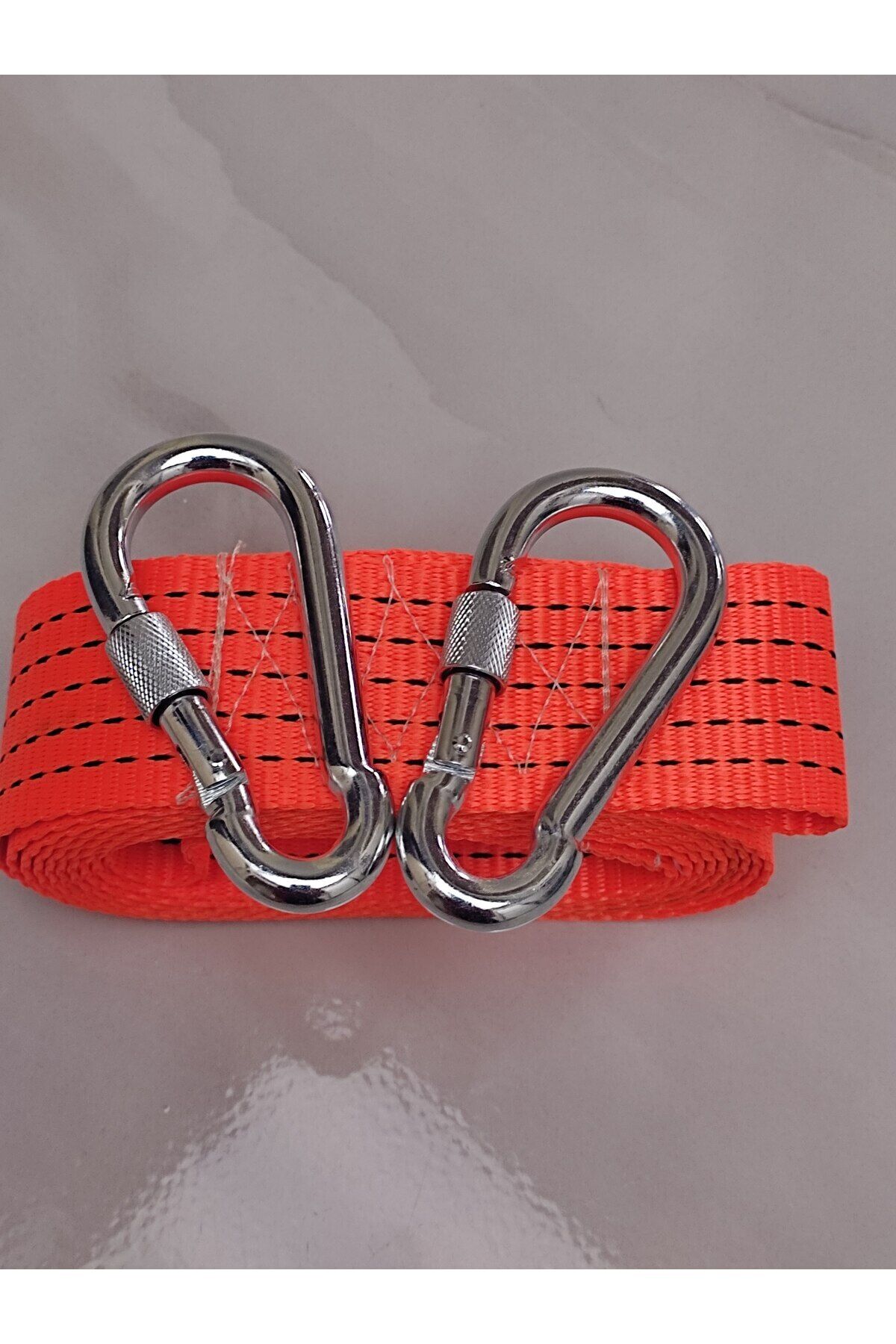 Çeki Halatı 3 Ton 5 METRE (ÇEKME HALATI) Kumaş 10 MM VİDALI ÇENGELLİ KARABİNALI,