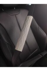 Emniyet KEMERİ Koltuk Kemer Pedi 2 ADET (BEJ RENK) (ORJİNAL PRESLİ DESENLİ KUMAŞ )