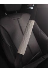 Emniyet KEMERİ Koltuk Kemer Pedi 2 ADET (BEJ RENK) (ORJİNAL PRESLİ DESENLİ KUMAŞ )