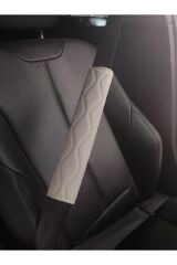 Emniyet KEMERİ Koltuk Kemer Pedi 2 ADET (BEJ RENK) (ORJİNAL PRESLİ DESENLİ KUMAŞ )