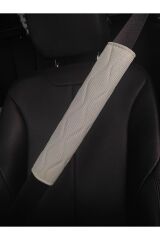 Emniyet KEMERİ Koltuk Kemer Pedi 2 ADET (BEJ RENK) (ORJİNAL PRESLİ DESENLİ KUMAŞ )