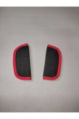 ALKANTARA BEBEK KOLTUK KEMER PEDİ(2adet) Yumuşak  Puset Mama Sandalyesi (ANTRASİT-KIRMIZI KENAR)