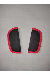 ALKANTARA BEBEK KOLTUK KEMER PEDİ(2adet) Yumuşak  Puset Mama Sandalyesi (ANTRASİT-KIRMIZI KENAR)