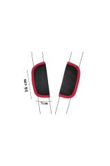 ALKANTARA BEBEK KOLTUK KEMER PEDİ(2adet) Yumuşak  Puset Mama Sandalyesi (ANTRASİT-KIRMIZI KENAR)