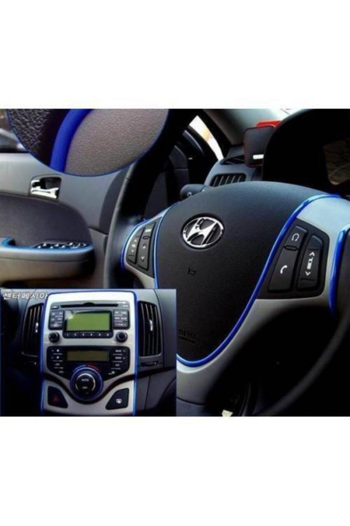 5 Metre Mavi Araç Içi Şerit Göğüs Fitili Torpido Fitili Trim Şerit Oto Aksesuar