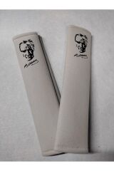 DİJİTAL ATATÜRK BASKILI SİYAH BASKI KİRLİ BEYAZ Araç Emniyet  Kemer Kılıfı & Ped (2 ADET )