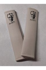 DİJİTAL ATATÜRK BASKILI SİYAH BASKI KİRLİ BEYAZ Araç Emniyet  Kemer Kılıfı & Ped (2 ADET )