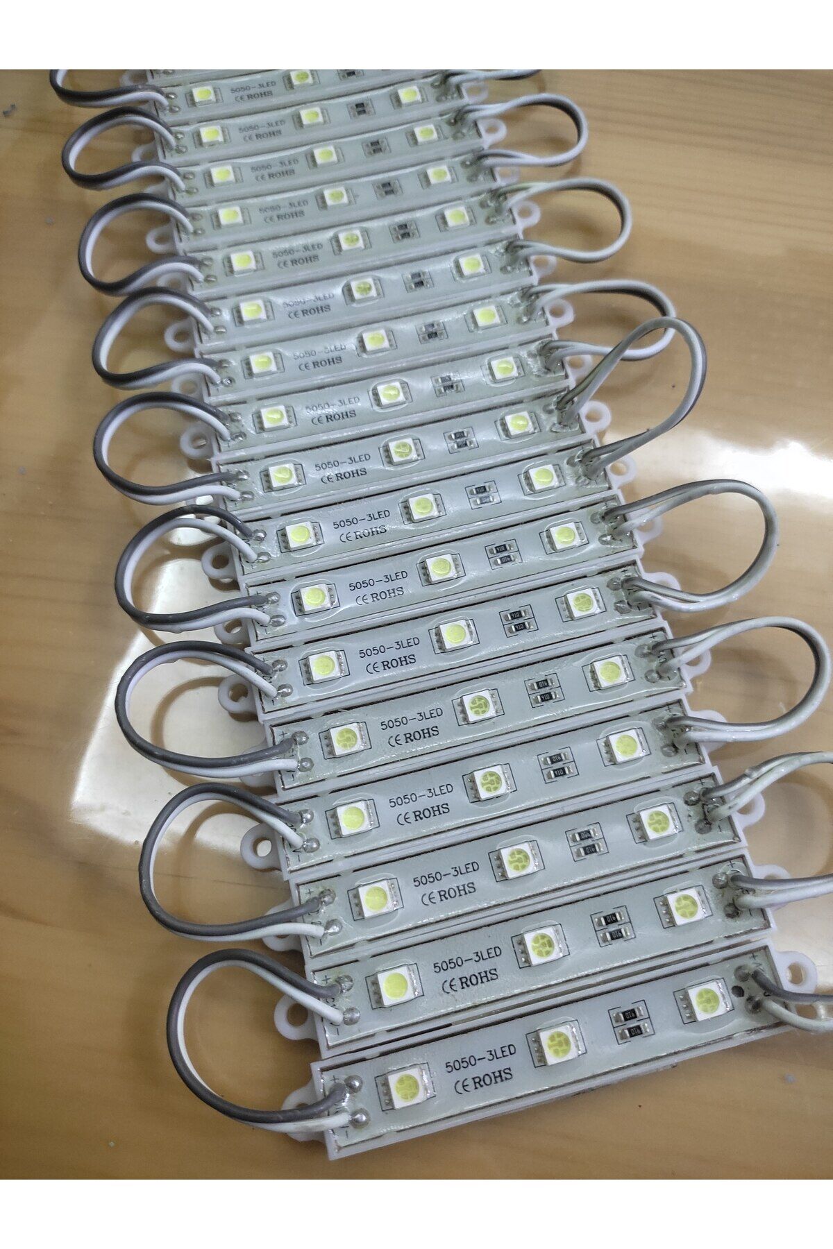 Beyaz Renk Takoz Power LED 12V 5050 SMD 3 Çip Epoxy Kaplı 5 ADET