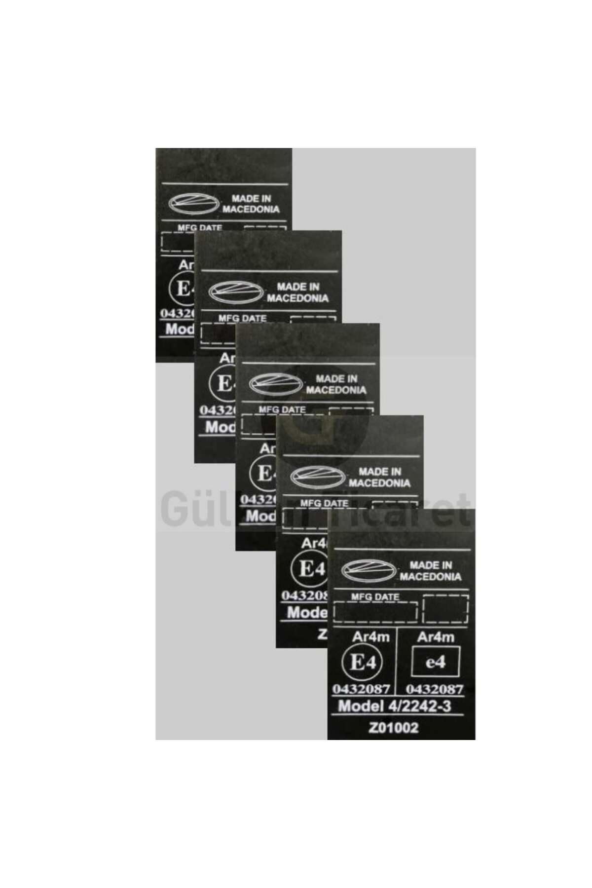 ARAÇ EMNİYET KEMERİ E İŞARETLİ SERTİFİKA ETİKETİ (5 ADET)