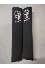 ATATÜRK BASKILISiyah Araç Emniyet Koltuk Kemer Kılıfı & Ped 2 ADET (YUMUŞAK KUMAŞ)