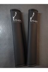 ATATÜRK BASKILI Siyah Araç Emniyet Koltuk Kemer Kılıfı & Ped 2 ADET (DÜZ SUNİ DERİ)