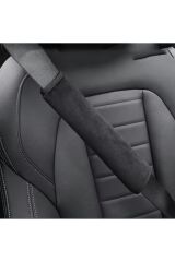 Antrasit Alkantara Emniyet Kemer Pedi 2 ADET – 5mm Süngerli, Yumuşak ve Nefes Alabilen Konfor Kılıfı