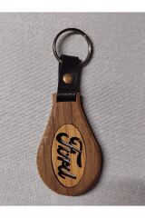 El Yapımı (Handmade) Ahşap Oto Anahtarlık Ceviz Maun Ağacı (FORD)