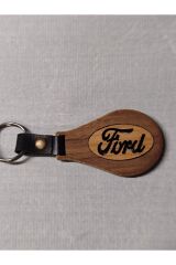El Yapımı (Handmade) Ahşap Oto Anahtarlık Ceviz Maun Ağacı (FORD)