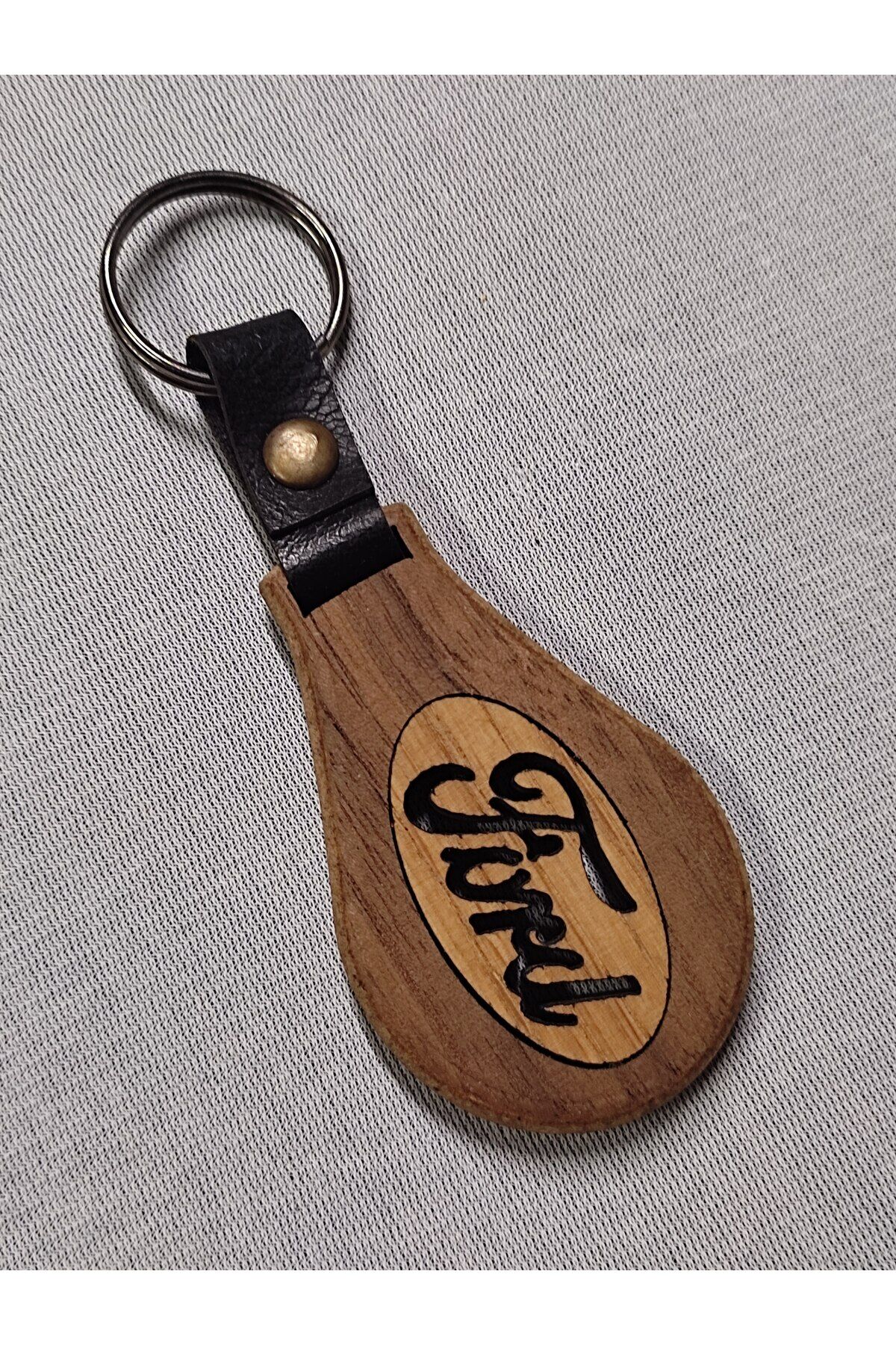 El Yapımı (Handmade) Ahşap Oto Anahtarlık Ceviz Maun Ağacı (FORD)