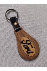 El Yapımı (Handmade) Ahşap Oto Anahtarlık Ceviz Maun Ağacı (FORD)
