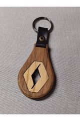 El Yapımı (Handmade) Ahşap Oto Anahtarlık Ceviz Maun Ağacı (RENAULT)