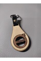 El Yapımı (Handmade) Ahşap Oto Anahtarlık Ceviz Maun Ağacı (VOLVO)