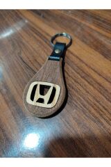 El Yapımı (Handmade) Ahşap Oto Anahtarlık Ceviz Maun Ağacı (HONDA)