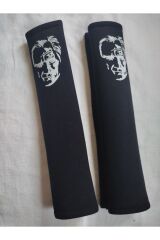 DİJİTAL ATATÜRK SİLÜET BASKILI SİYAH Araç Emniyet Koltuk Kemer Kılıfı & Ped 2 ADET (YUMUŞAK KUMAŞ)