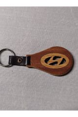 El Yapımı (Handmade) Ahşap Oto Anahtarlık Ceviz Maun Ağacı (HYUNDAİ)