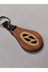El Yapımı (Handmade) Ahşap Oto Anahtarlık Ceviz Maun Ağacı (HYUNDAİ)