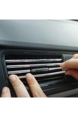 Araç Içi Klima Izgara Hava Çıkış Dekoratif Şeritler Klima Şerit Krom Gri Klima Şeritleri
