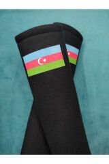 DİJİTAL AZERBAYCAN BAYRAĞI BASKILI SİYAH Oto Emniyet Kemer Kılıfı & Ped 2 ADET (DÜZ YUMUŞAK KUMAŞ)