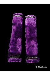 BOYUN Yastığı ve Taş Detaylı Kemer pedi Peluş Menekşe Mor (1 TAKIM)