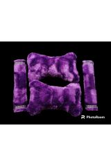 BOYUN Yastığı ve Taş Detaylı Kemer pedi Peluş Menekşe Mor (1 TAKIM)