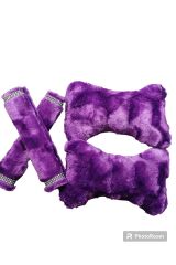 BOYUN Yastığı ve Taş Detaylı Kemer pedi Peluş Menekşe Mor (1 TAKIM)