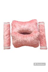 BOYUN Yastığı ve Taş Detaylı Kemer pedi Peluş AÇIK PEMBE (1 TAKIM)