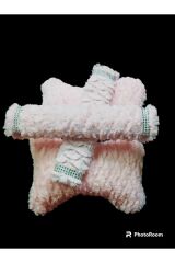 BOYUN Yastığı ve Taş Detaylı Kemer pedi Peluş PUDRA PEMBE (1 TAKIM)