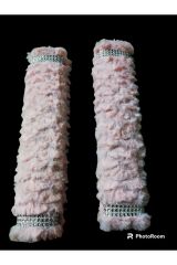 BOYUN Yastığı ve Taş Detaylı Kemer pedi Peluş PUDRA PEMBE (1 TAKIM)