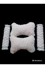 BOYUN Yastığı ve Taş Detaylı Kemer pedi Peluş PUDRA PEMBE (1 TAKIM)