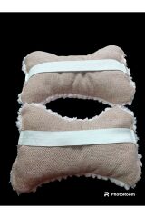 BOYUN Yastığı ve Taş Detaylı Kemer pedi Peluş PUDRA PEMBE (1 TAKIM)