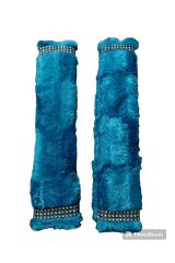 BOYUN Yastığı ve Taş Detaylı Kemer pedi Peluş KOYU TURKUAZ (1 TAKIM)