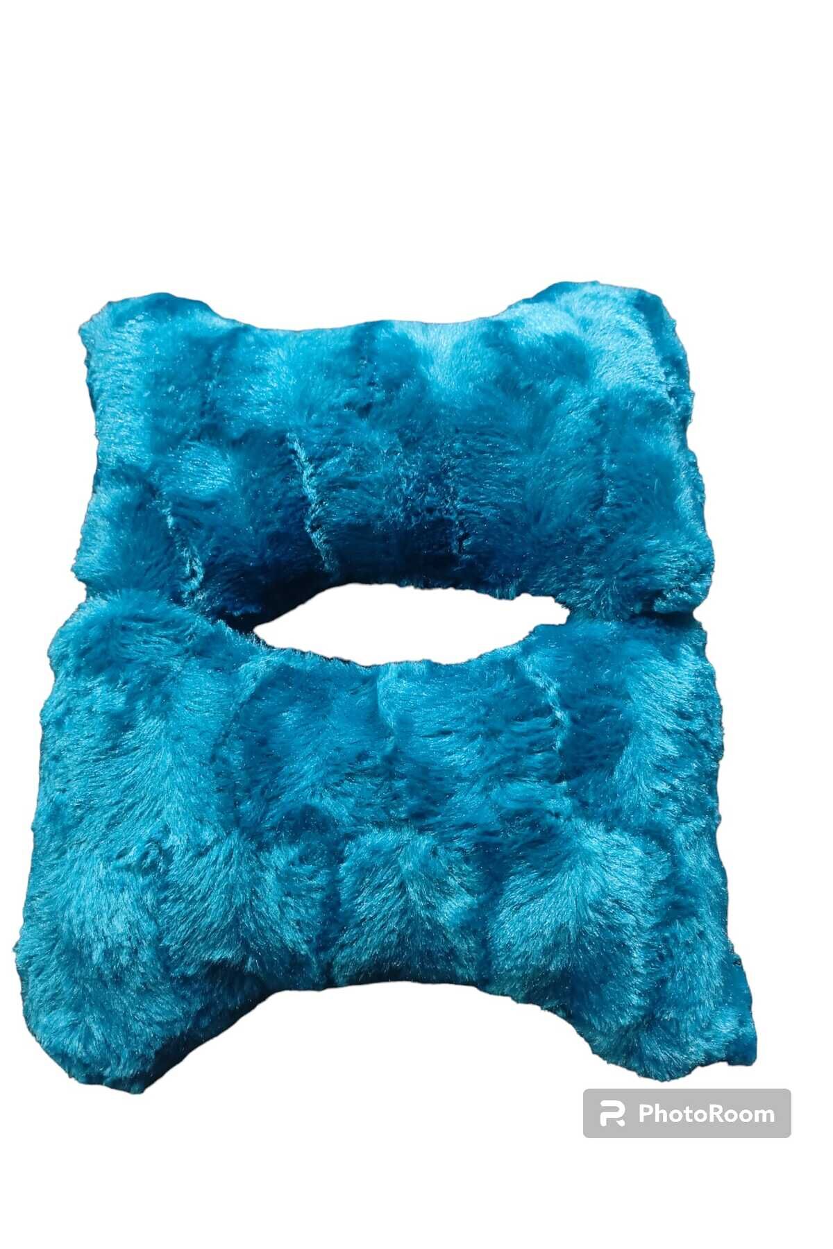 BOYUN Yastığı ve Taş Detaylı Kemer pedi Peluş KOYU TURKUAZ (1 TAKIM)