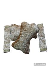 BOYUN Yastığı ve Taş Detaylı Kemer pedi Peluş SÜTLÜ KAHVE (1 TAKIM)